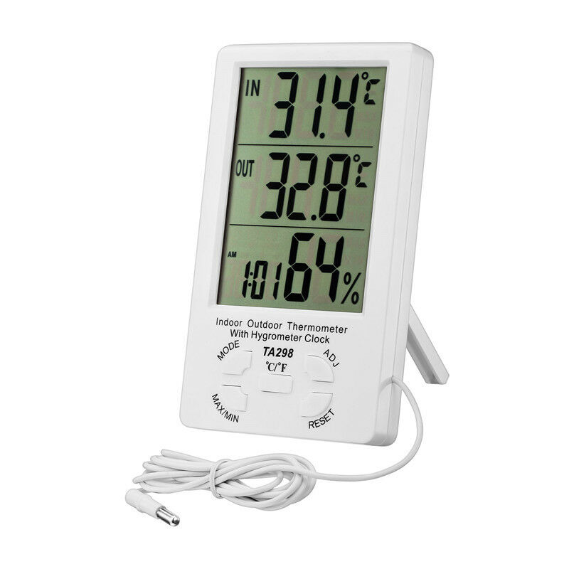 Memkey - Thermomètre Hygromètre Digital,LCD Thermomètre Numérique avec Sonde,Hygromètre Intérieur et Extérieur,Moniteur Température Humidité,Capteur