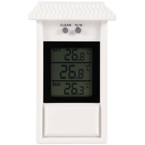 Thermomètre Hygromètre Électronique Mural Étanche Blanc Intérieur Extérieur Jardin