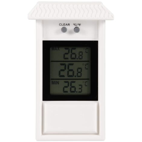 Thermomètre Hygromètre Électronique Murale Étanche - Pour Serre Jardin Intérieur Extérieur - Blanc - 1 Pièce