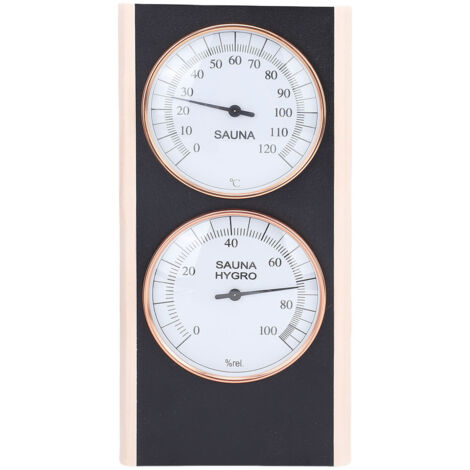 Thermomètre Hygromètre en Bois pour Sauna Accessoire Double Affichage