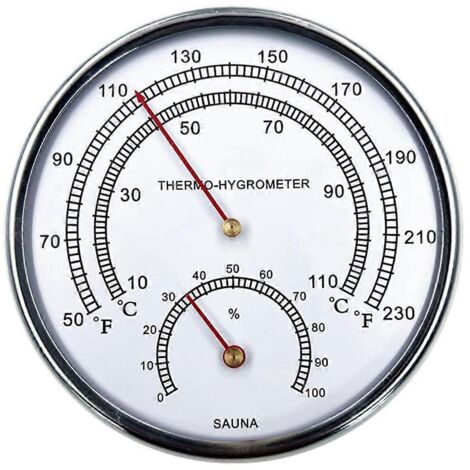 Thermomètre-hygromètre Fahrenheit pour sauna, hygrographe à cadran intérieur