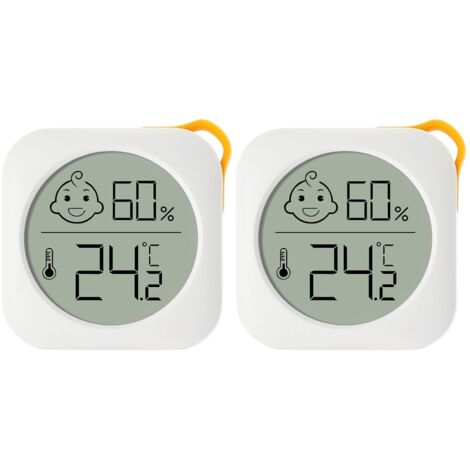 Thermomètre Hygrometre Interieur, 2pc Hygromètre Numérique Mini Digital à Haute Précisio, Moniteur de Température et Humidimètre pour Le Confort du Bureau à Domicile Thermomètre de Reptile