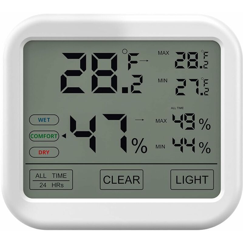 Thermomètre Hygromètre Intérieur avec Haute Précision, Numérique lcd Moniteur Température et Humidité, Indicateur du Niveau de Confort Idéal pour
