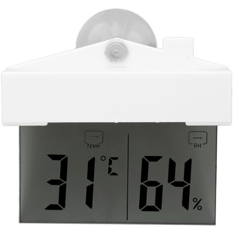 Thermomètre Hygromètre Intérieur LCD Haute Précision avec Ventouse pour Mesure Température et Humidité