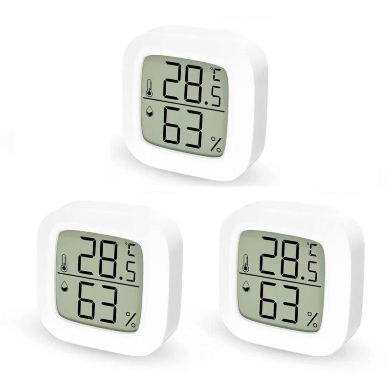 Thermometre Hygrometre Interieur Lot de 3 Petit Thermometre Maison Numérique Mini LCD Termometro Ambientale d'intérieur, Hygromètre pour Chambre à