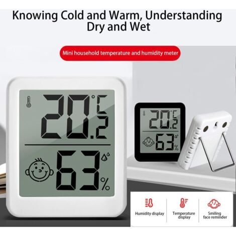 Thermomètre Hygrometre Intérieur, Mini Thermomètre Hygromètre Digital à Haute Précision, Moniteur de Température et Humidimètre Indicateur du Niveau de Confort