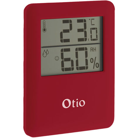 Thermomètre hygromètre magnétique rouge - Otio - Rouge