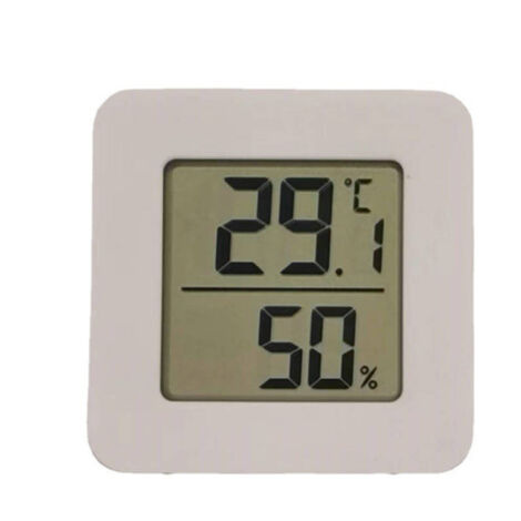 Thermomètre Hygromètre Mini avec Indicateur Emoji ABS Blanc Portable pour Maison Bureau Salon (1 Pièce)