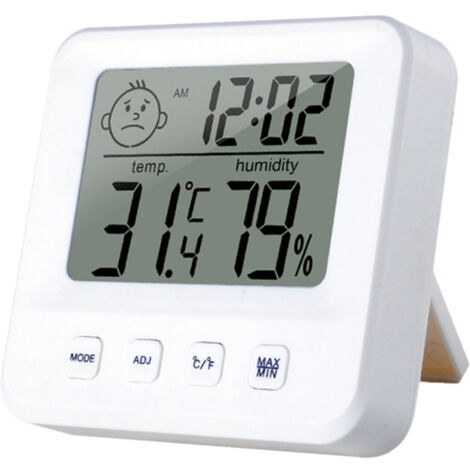 Thermomètre hygromètre numérique d'intérieur LCD précis température humidité indicateur confort réveil conversion °C/°F