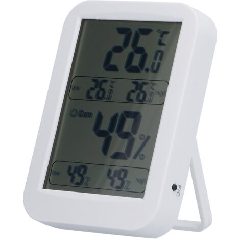 Thermomètre Hygromètre Numérique Grand Écran avec Mémoire et Affichage Température Humidité