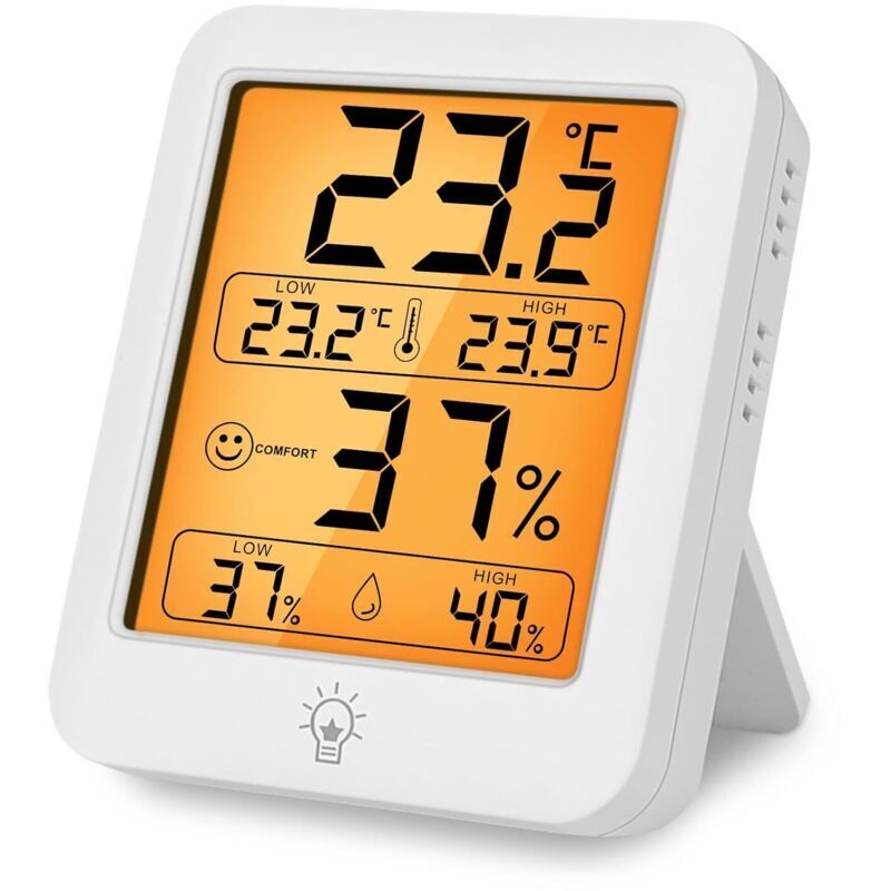 Thermomètre Hygromètre Numérique Intérieur avec Rétroéclairage et Réponse Rapide 5s