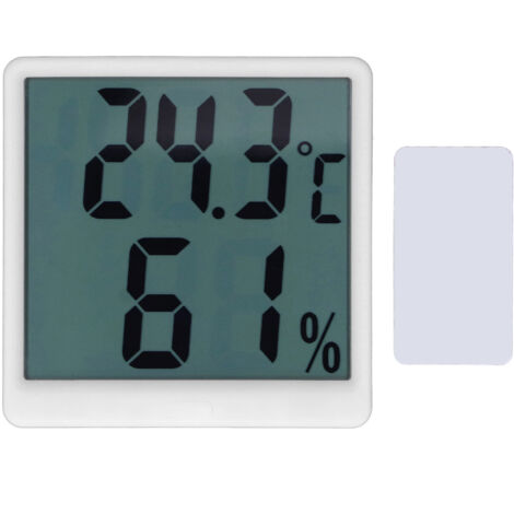 Thermomètre Hygromètre Numérique Intérieur - Capteur Précision Température Humidité Blanc