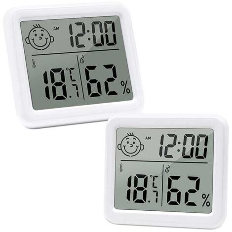 Thermomètre Hygromètre Numérique Intérieur LCD avec Indicateur Confort pour Maison Chambre et Salle de Bain