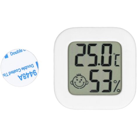 Thermomètre Hygromètre Numérique LCD avec Affichage de Température et Pile Intégrée