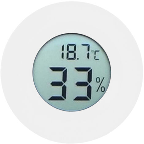 Thermomètre Hygromètre Numérique LCD Intégré Mini pour Intérieur - Mesure Température et Humidité - Blanc