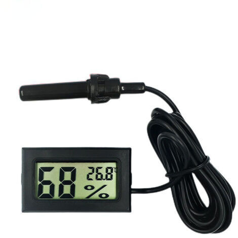 Thermomètre Hygromètre Numérique LCD, Moniteur de Température et d'Humidité avec Sonde Externe pour Incubateurs, Terrariums, Aquariums