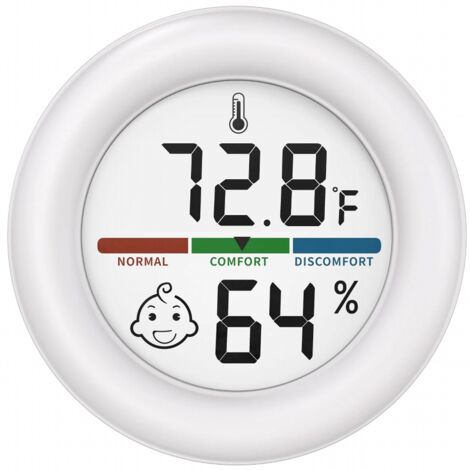 Thermomètre hygromètre numérique LCD, thermomètre hygromètre d'intérieur avec moniteur de température et d'humidité pour chambre à coucher