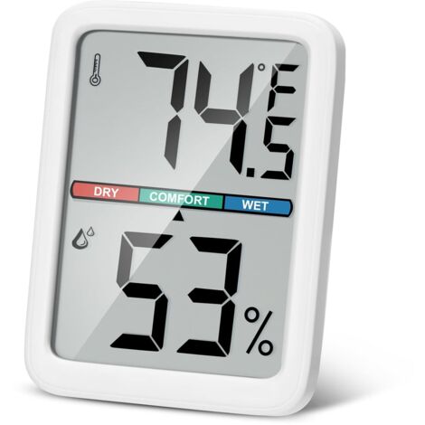 Thermomètre-hygromètre numérique, thermomètre mural d'humidité intérieure avec