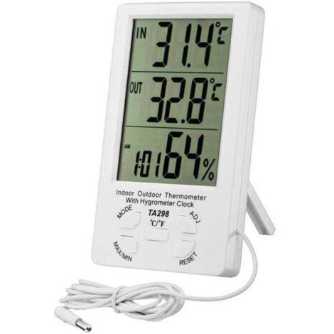 Thermomètre hygromètre numérique , thermomètre numérique LCD avec sonde, hygromètre intérieur et extérieur, moniteur de température et d'humidité, capteur testeur pour réfrigérateur, bure