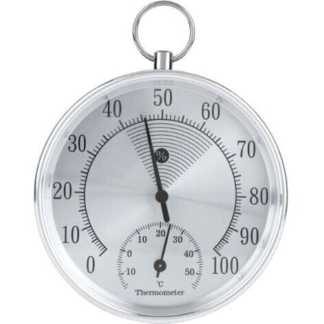 Thermomètre Hygromètre Précis pour Serre Intérieur Bureau Pharmacie Entrepôt 10CM Anneau de Suspension -