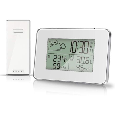 Thermomètre-hygromètre sans fil intérieur/extérieur avec écran LCD et capteur extérieur