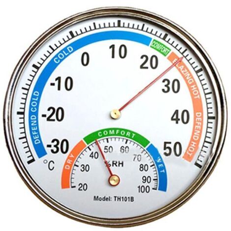 Thermomètre hygromètre Type pointeur, entièrement en métal, thermomètre d'intérieur multifonction pour chambre de bébé, hôpital, pharmacie