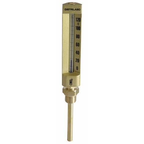 Thermomètre industriel droit, plongeur 100mm, 0/120°C - DIFF
