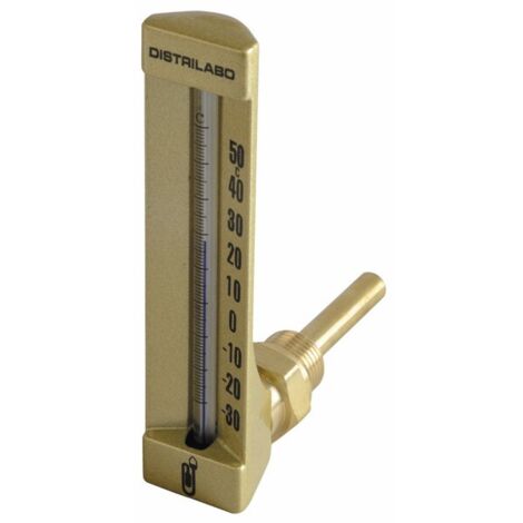 Thermomètre industriel équerre, plongeur 63mm, -30/50°C - DIFF