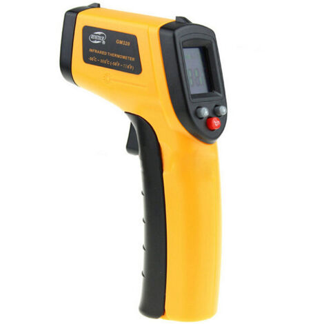 Thermometre Infrarouge -50 °C à 380 °C - Détecteur de Température Sans Contact avec Affichage LCD et Laser - 1 Pièce
