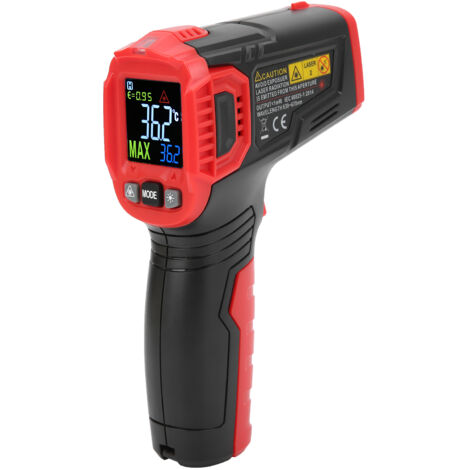 Thermomètre Infrarouge HT650A -50℃ à 380℃ avec Écran LCD Couleur pour Mesure Industrielle