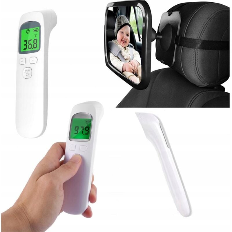 Termometro medicale a infrarossi senza contatto + specchio a 360° per l'osservazione del bambino in macchina