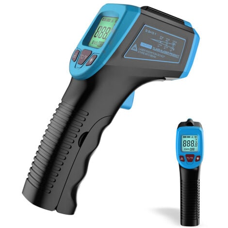 SWYEOOT Thermometre Infrarouge, Pistolet De Temperature Laser Numerique Sans Contact -58 °F A 1112 °F (-50 °C A 600 °C) Avec Ecran Lcd, Bleu, Bleu