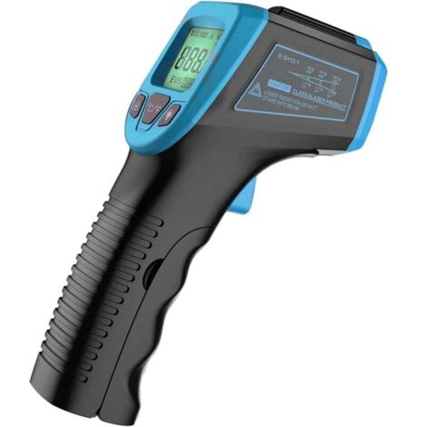 Thermomètre infrarouge, pistolet thermomètre laser numérique sans contact avec écran LCD, bleu