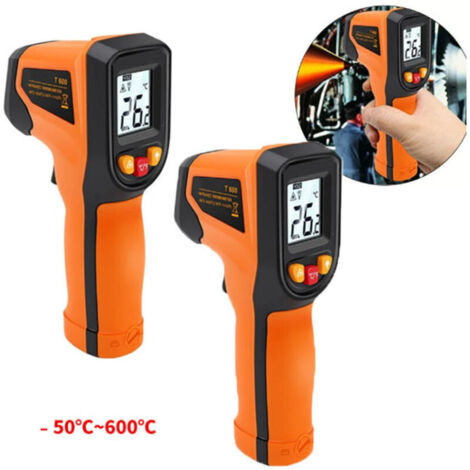 Thermomètre infrarouge portatif, instrument de mesure de cuisine 2 pièces, mesure de la température des aliments, -50600℃, sans batterie