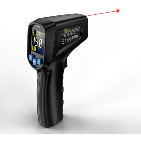 Thermomètre infrarouge portatif MESTEK IR03A, -58752℉, testeur de température laser numérique industriel sans contact avec écran LCD