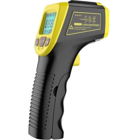 Thermomètre infrarouge sans contact 1 pc – Précision haute, écran LCD, plage -50 °C à 600 °C, jaune