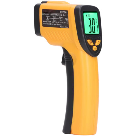 Thermomètre Infrarouge, Sans Contact Laser Thermomètre Infrarouge de -50℃600℃(-58℉1112℉), Ecran LCD Rétroéclairé (Pas pour l'homme)