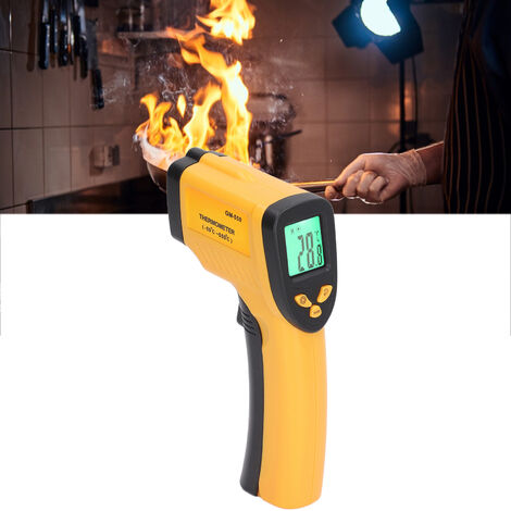 Thermomètre Infrarouge, Sans Contact Laser Thermomètre Infrarouge de -50°C à 550°C, Ecran LCD Rétroéclairé (Pas pour l'homme)