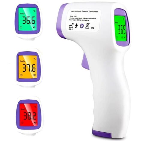 Thermomètre Infrarouge Sans Contact -Mesure Frontale Instantanée (1s) avec Écran LCD Rétroéclairé - Alarme Fièvre - pour Bébé/Adulte