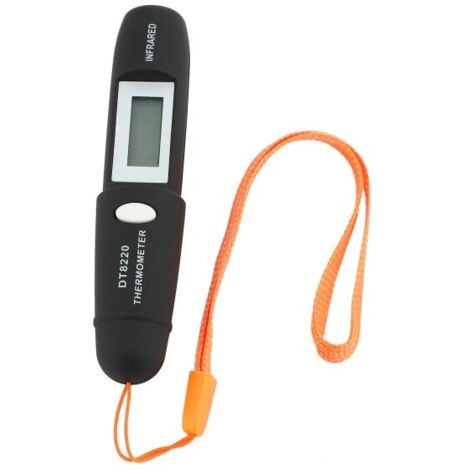 Thermomètre infrarouge sans contact miniature, mesure de température infrarouge, écran LCD numérique, stylo thermomètre infrarouge DT8220 noir