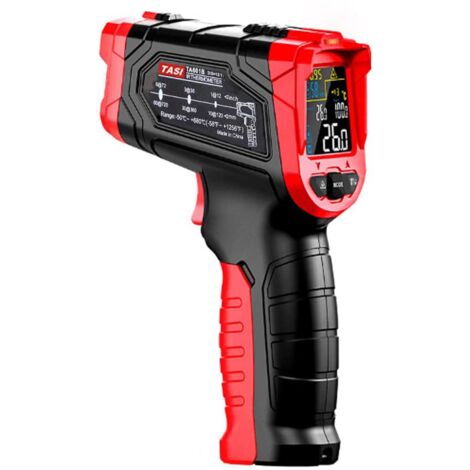 Thermomètre infrarouge, TA601B Thermomètre laser numérique Gamme de pistolet infrarouge LCD rétro-éclairé pour la température interne du four à bois de cuisine(-50°C a 680°C / -58 ℉ 1056 ℉)