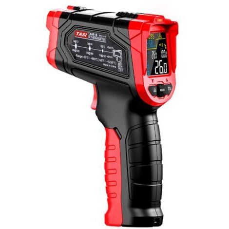 Thermomètre infrarouge, TA601B Thermomètre laser numérique Gamme de pistolet infrarouge LCD rétro-éclairé pour la température interne du four à bois de cuisine(-50°C a 680°C / -58 ℉ 1056 ℉)