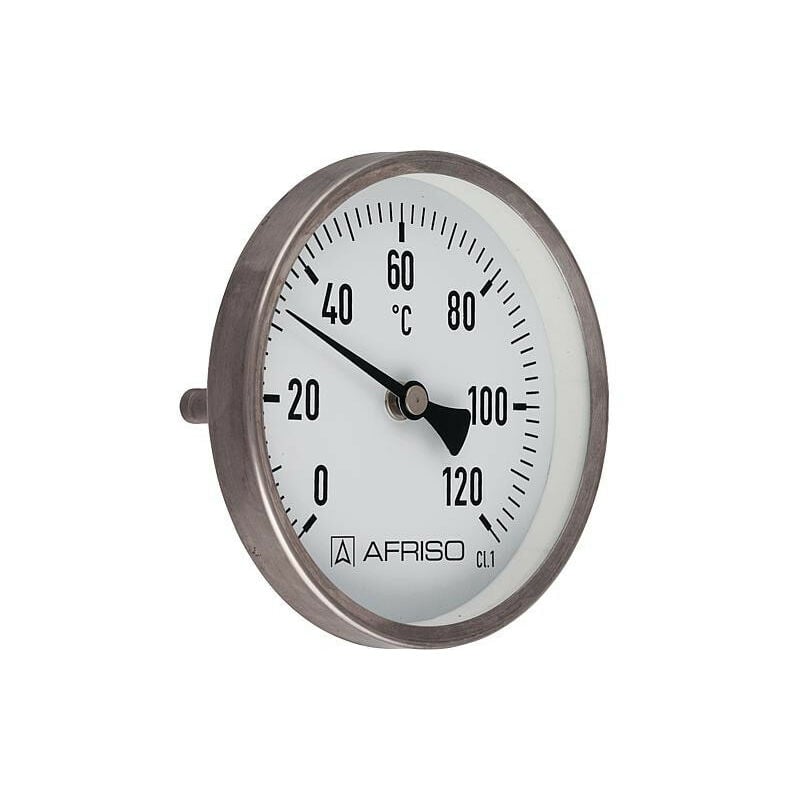 Thermometre inox, 0-120°C, 1/2", 80 mm, tube de chauffage 63mm