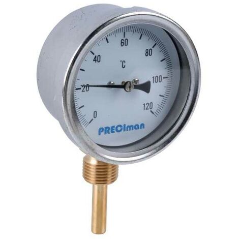 Thermomètre inox raccordement vertical D.100 de 0 à 120°C L.5 cm