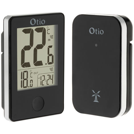 Thermomètre int/ext sans fil Noir - Otio