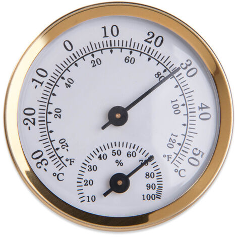 Thermomètre intérieur analogique hygromètre - Affichage de la température de l'humidité or