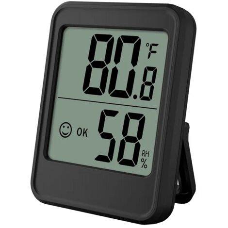 Thermomètre Intérieur d'humidité et Hygromètre Électronique, Mini Station Météo avec Commutateur ℃-℉ pour Maison, Bureau, Serre