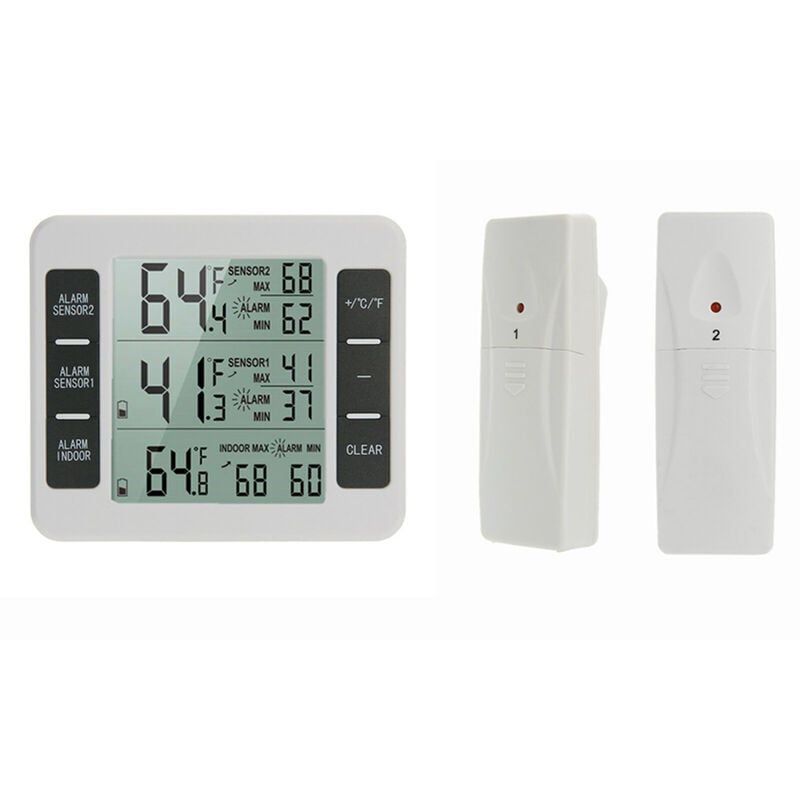 Thermomètre intérieur extérieur avec capteur sans fil compteur d'enregistrement maximum et minimum grand écran LCD pour la maison, la chambre à