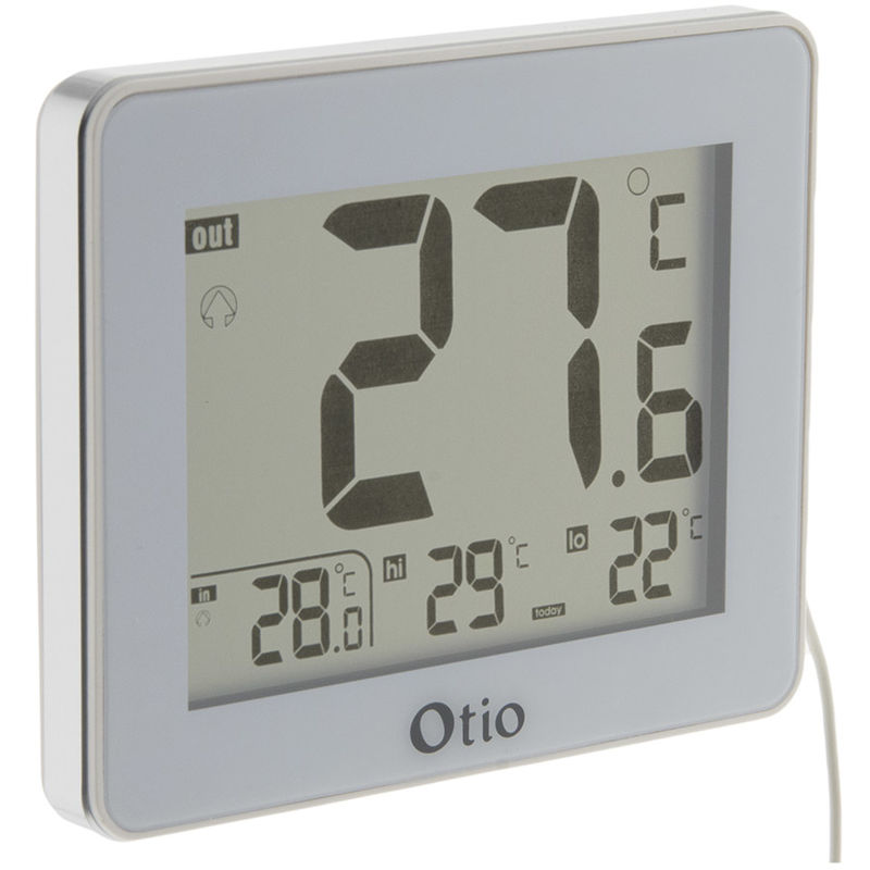 Thermomètre intérieur / Extérieur filaire Blanc Otio Blanc