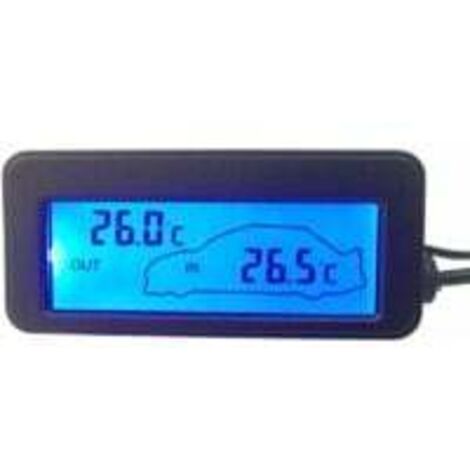 Thermometre Interieur Exterieur pour Voiture DC12V Thermomètre Numérique Thermomètre De Voiture Rétro-éclairage Mini Thermomètre LCD Voiture à L'intérieur Thermomètre Extérieur Great Gift